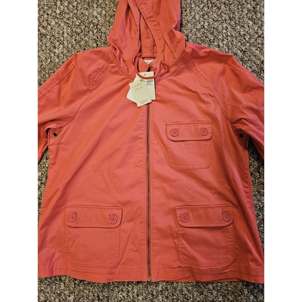 Christopher & Banks Women’s Coral Light Jacket Comfort Stretch Hooded XL - Picture 2 of 12